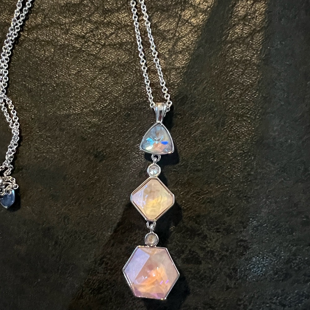 Touchstone Crystal Swarovski Crystals Pendant Necklace versatile long or short